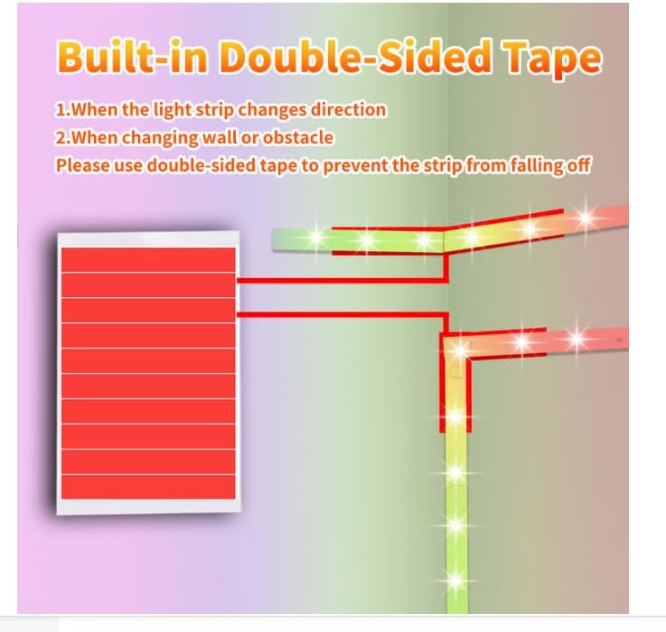 NBBUFF 297FT RGB Led Lights for Bedroom with Remote & App Control, 3 * 99FT - Image 3