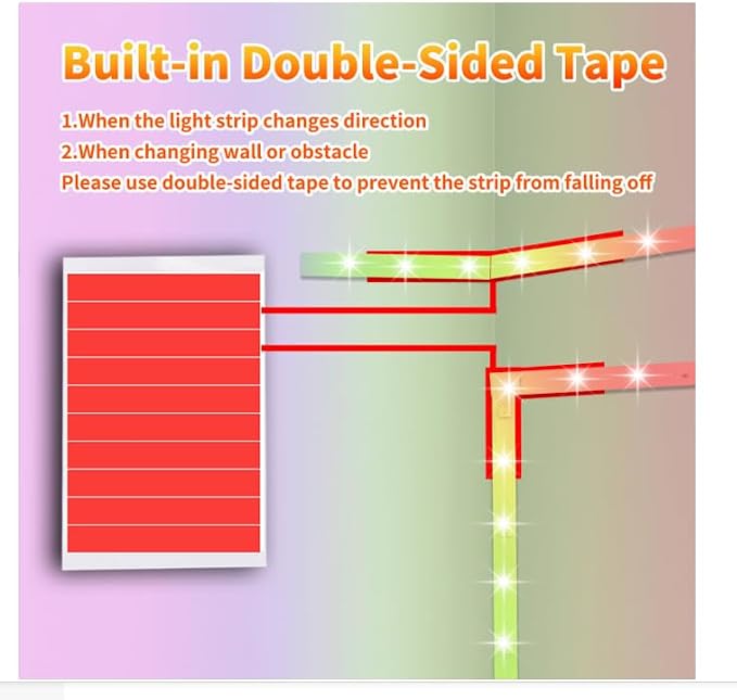 NBBUFF Led Lights for Bedroom 50FT, RGB Led Strip Lights Music Sync - Image 6