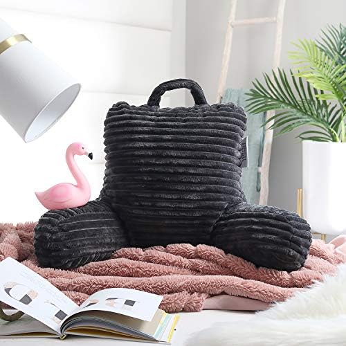 Nestl Reading Pillow for Kids & Teens with Shredded Memory Foam, Luxe Cut Plush Backrest Pillows for Reading and Gaming, for use on Couch, Bed, Floor, Adjustable Support with Washable Cover Dark Grey - Image 7