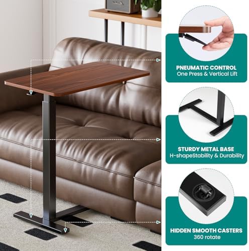 OLIXIS Overbed Table, Bedside Table, Mobile Standing Desk for Apartment - Image 4