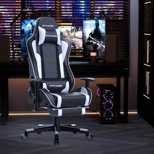 GTPLAYER Gaming Chair with Footrest Speakers Video Game Chair Bluetooth Music Heavy Duty Ergonomic Computer Office Desk Chair - Image 2
