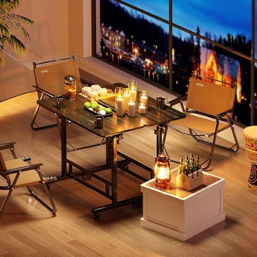 Laptop Table Mobile Adjustable Height Portable Desk Notebook Swivel PC Computer Rolling Desk with Wheels, Laptop Stand for Couch Bedside Hospital Bed Table (Black Table) - Image 5