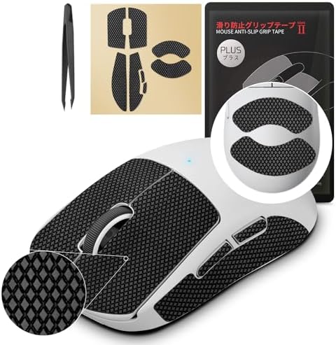 HOTLINEGAMES 2.0 Plus Mouse Anti Slip Grip Tape Compatible with Logitech G Pro X2 Superstrike Lightspeed, G Pro X Superlight 2 Wireless, Gaming Mice Skins, Sweat Resistant, Performance Upgrade by HOTLINEGAMES