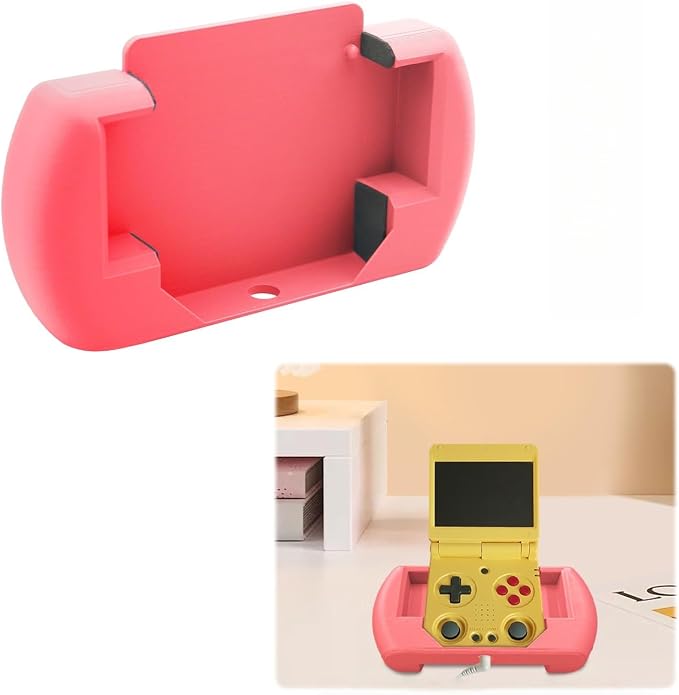 Ergonomic Grip Compatible with Anbernic RG34XXSP, Anti-Slip Handheld Stand for Open Source Console Gaming (Pink) by Unknown