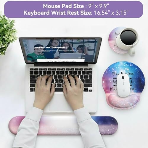 Mouse Pad with Keyboard Wrist Rest,Ergonomic Mousepad Support Set - Image 4