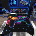 Erosebridal Game Consoles Bedding Set Queen Gamer Gifts, Gaming Comforter Sets Space Glow Geometric Kids Comforter Sets Boys Red Green Blue Teal, Gamer Room Decor for Boys' Rooms by Erosebridal