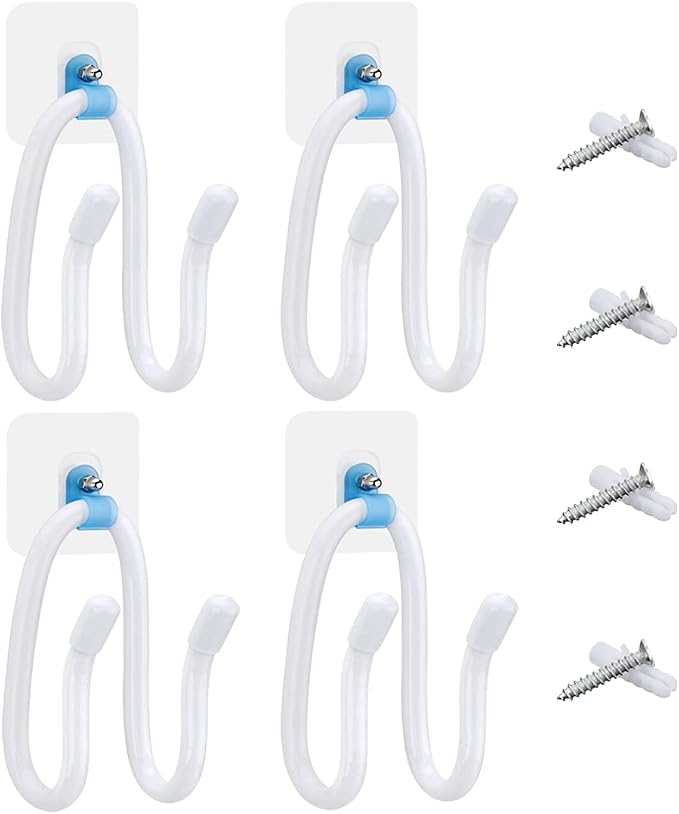 Linkidea Controller Wall Mount Holder Compatible with PS4, PS5, Xbox, Switch, Multifunctional Adjustable Headphone Hook, VR Headset Hanger (White, 4 Pack) by Linkidea