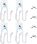 Linkidea Controller Wall Mount Holder Compatible with PS4, PS5, Xbox, Switch, Multifunctional Adjustable Headphone Hook, VR Headset Hanger (White, 4 Pack) by Linkidea