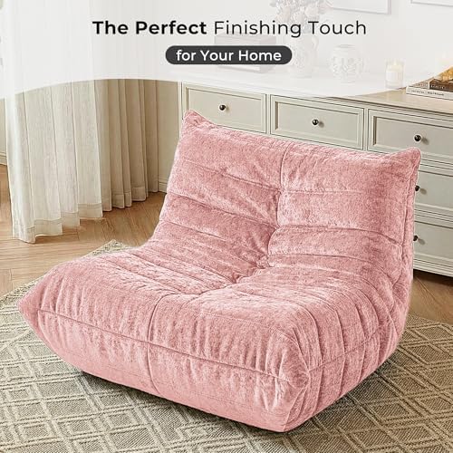 HABUTWAY Giant Bean Bag Chairs Lazy Sofa for Adults,Single,Pink | Bean Bag Sofa with Filler Faux Fur, Memory Foam Bean Bag Fireside Lazy Sofa Couches for Living Room, Bedroom, Office - Image 6
