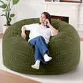 5FT Bean Bag Chair,Giant Bean Bag Chairs for Adults,Big Bean Bags with Memory Foam Filled, Large Beanbag Chairs with Chevron Plush Cover-Green by HABUTWAYMakeYourLifeComfortable