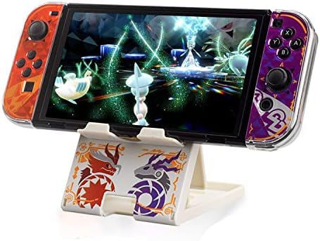 Busjoy Stand for Nintendo Switch, Steam Deck, Switch OLED, Switch Lite, Cute Game Theme Angle Adjustable Holder, Portable Foldable Non-Slip Bracket-White by Busjoy