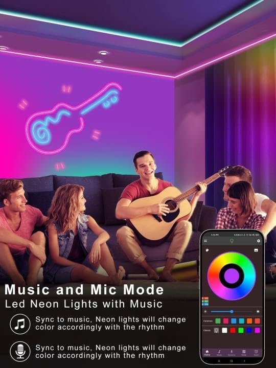 Ledagic 50FT RGB Led Neon Rope Lights Outdoor with Remote & App Control - Image 6