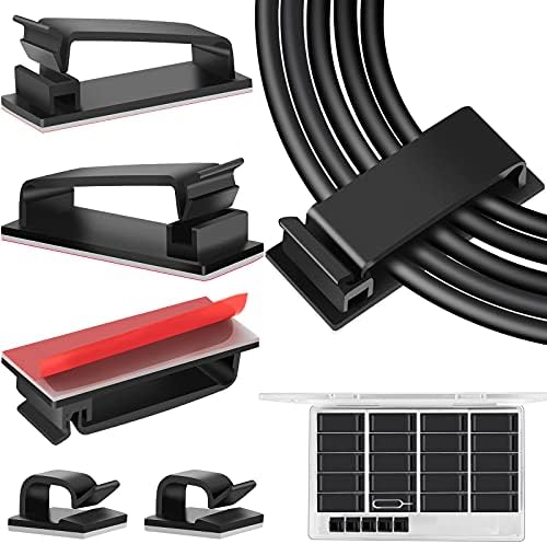 TidyHelper 20 PCS Cable Management Clips, Black, for Multiple Cords by TidyHelper