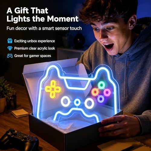 Welltodo Gaming Neon Sign, Motion Sensor Dimmable Gaming LED Lights for Wall Gamer Room Decor, Neon Signs for Boys Bedroom, Cool Gaming Lamp, Perfect Birthday Gifts for Boys Gamers Ideal Party Decoration & for Teen. - Image 6