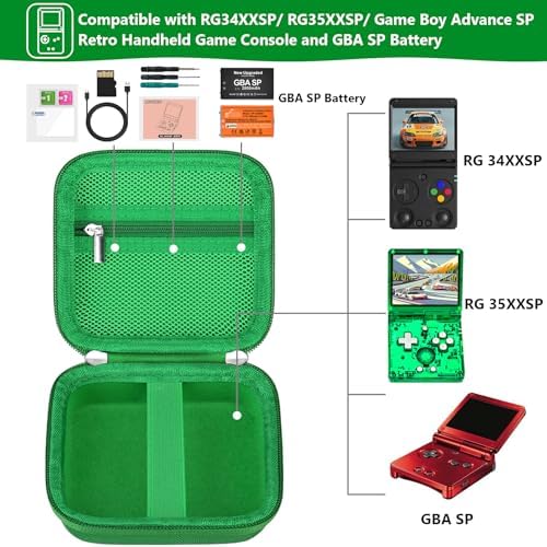 Supmay Carrying Case for Anbernic RG Rotate, RG34XXSP, RG35XXSP, Green - Image 2