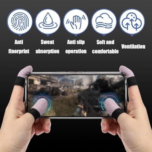 Finger Sleeves for Gaming,6 Pack Gaming Finger Sleeves,Black Thumb Sleeve for Mobile Gaming,Compatible with All Touchscreen Devices Smooth Feel Anti-Sweat Extremely Thin - Image 4
