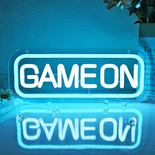 SYLHOME Game On Led Neon Light Sign Game Room Bedroom Man Cave Wall Decor - Image 2