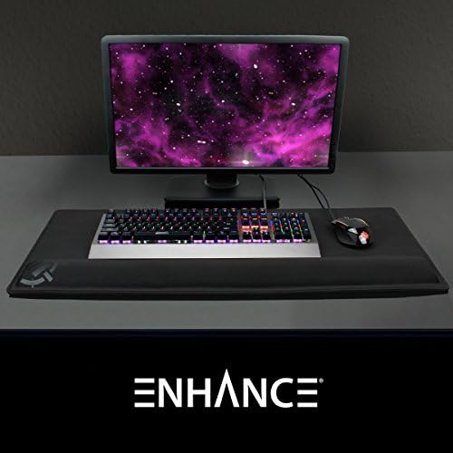ENHANCE XXL Large Mouse Pad for Desk with 2XL Ergonomic Memory Foam Wrist Rest Support (31.5 x 13.78 x 1 inches) - Desk Pad with Anti-Fray Stitching & Soft Cushion Mat Surface, Designed in the U.S. - Image 3