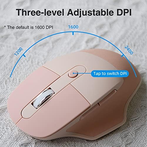 Wireless Ergonomic Keyboard and Mouse Combo with PU Wrist Rest, Carpal Tunnel Keyboard, 2.4G Colorful Split Ergo Keyboard, Comfortable Natural Typing, Compatible with PC/Laptop (Milk Tea) - Image 7