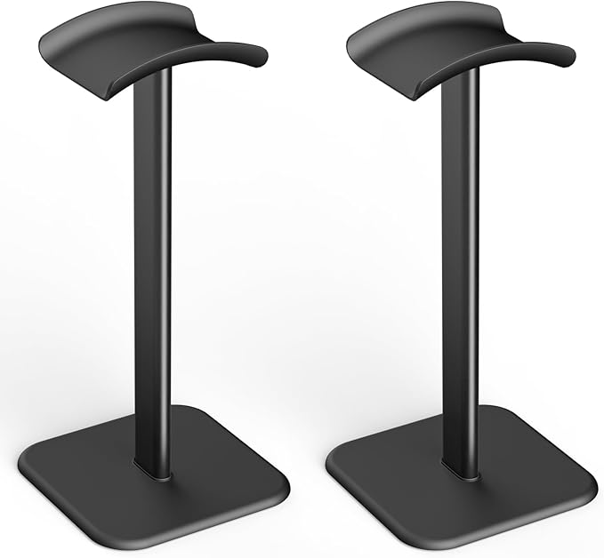 Headphone Stand for Desk - Headset Stand Headphone Holder (Black_2 Pack) | with Aluminum Hanger and Plastic Headrest, headphone holder for AirPods Max, Sony, Bose, Beats and More by Unknown