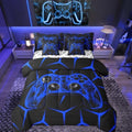 Feelyou Gamer Bedding Set Gamepad Comforter Set with Sheets 7 Piece for Boys Gaming Gifts Bed in a Bag King Game Controller Blue Bed Set with Comforter,Sheets,Cushion Covers by Feelyou