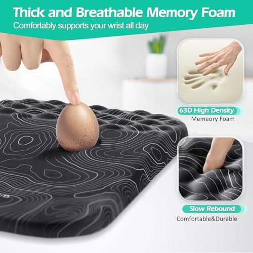 Gimars Upgrade Ergonomic Mouse Pad Wrist Rest with Memory Foam Massage Bump, Enlarge [ 30% Larger Moving Space] Mouse Pad Wrist Support with Nonslip PU Base for Laptop, Computer, Gaming & Office - Image 6