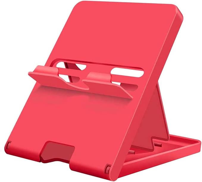 Stand Compatible with Nintendo Switch, Adjustable Switch Playstand, Foldable Phone Stand for Desk, Compact & Portable Switch Holder Accessories (Red) by ELIATER
