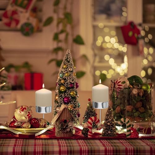Luxshiny Candle Holder with Spike 6 Pack Metal Candle Cups for Christmas Tree Decoration Desk Insert Cup Party Favors 2.75 X 1.65 X 1.65 in - Image 6
