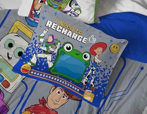 Jay Franco Kids Comforter Set Includes Sheets and Pillow Covers - Soft and Cozy Bed Set for Stylish Room Decor, Official Licensed Bedding, Grey - Toy Story, 5 Piece Twin - Image 5