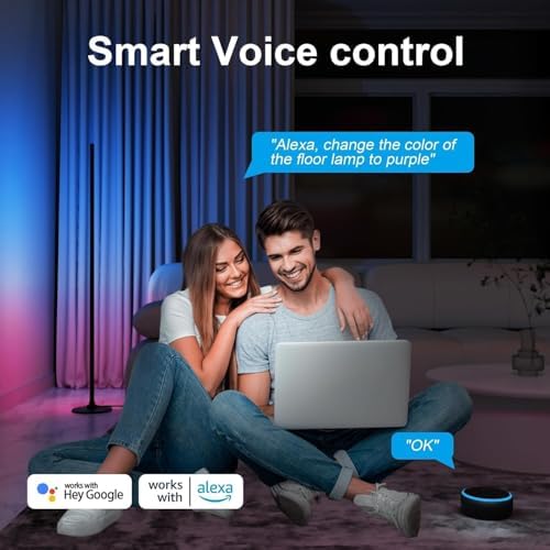 Corner Floor Lamp 2 Packs, Compatible with Alexa & Google Home, Smart RGB LED Corner Lamp with Music Sync 16M Colors 68+ Scene, APP and Remote Control, Ambient Lighting for Bedroom Living Gaming Room - Image 2