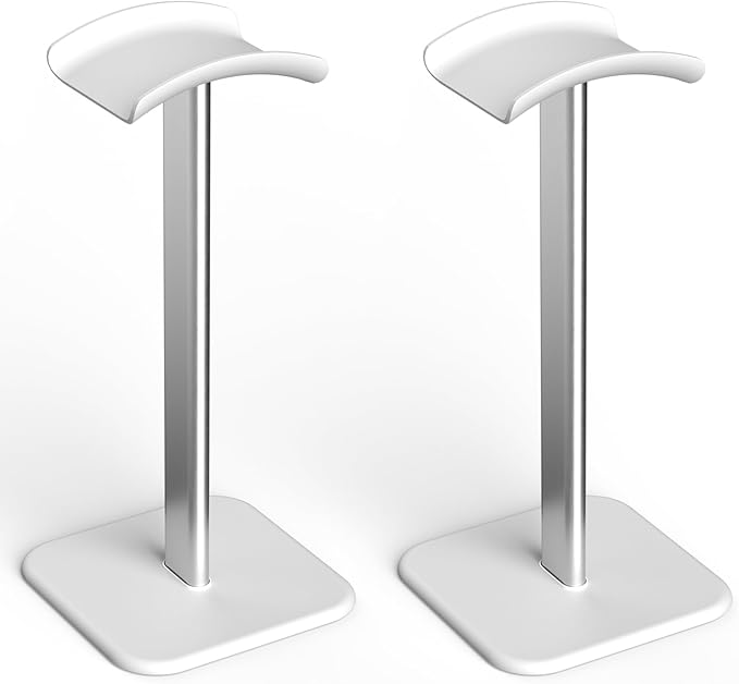 Headphone Stand for Desk - Headset Stand Headphone Holder (White_2 Pack) | with Aluminum Hanger and Plastic Headrest, headphone holder for AirPods Max, Sony, Bose, Beats and More by Unknown