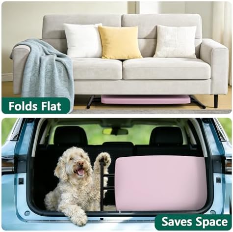 Folding Table 30 Inch - Small Desk Adjustable Height TV Tray for Laptop, Couch, Camping - Heavy Duty Utility Foldable Table for Small Spaces, No Assembly Required, Granite (Pink) - Image 6