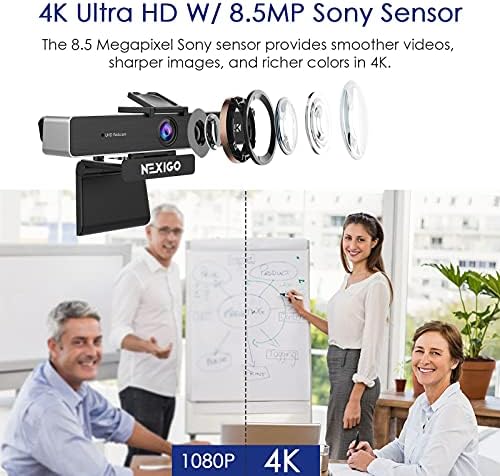 Zoom Certified, NexiGo N950P (Gen 2) 4K Zoomable Webcam, RF Remote, Sony_Starvis Sensor, 5X Digital Zoom, Pro Web Camera with Dual Stereo Mics - Image 2