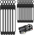 Silicone Cable Ties, Cord Organizer Cable Management,2Sizes-Black by ELECTRONICSORGANIZATION