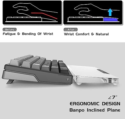 Acrylic Keyboard Wrist Rest-Black 68Key Ergonomic Palm Rest for Computer Keyboard - Image 3