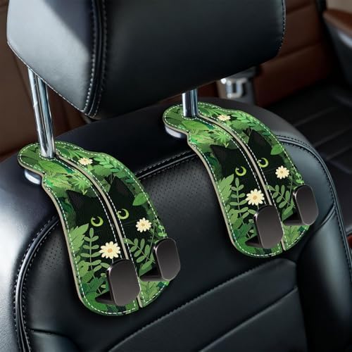 Blusabaca 2PCS Car Seat Headrest Hooks, Purses Bags Holder, Black Cat by Blusabaca