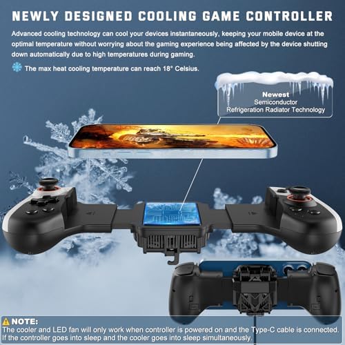 Joso Phone Controller for iPhone/Android with Phone Case Support, Mobile Gaming Controller with Cooler for iPhone 16/15/14, Galaxy S24/S23/S22 - Universal Fit, Customizable Buttons, Turbo - Image 2