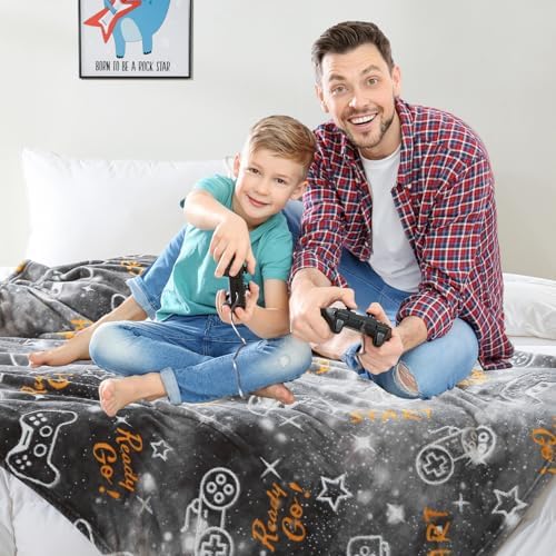 SOCHOW Glow in The Dark Gaming Blanket for Gamers, Grey 50 x 60 Inches - Image 5