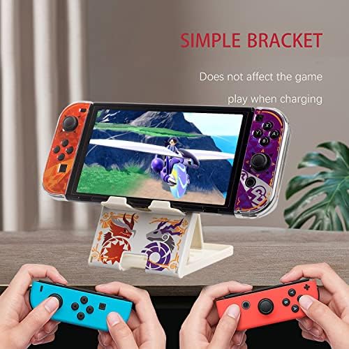 Busjoy Stand for Nintendo Switch, Steam Deck, Switch OLED, Switch Lite, Cute Game Theme Angle Adjustable Holder, Portable Foldable Non-Slip Bracket-White - Image 2