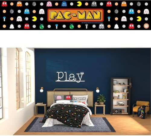 Pac-Man Gaming Bedding 7 Piece Super Soft Cozy Reversible Comforter and Sheet Set with Sham, Full, (Officially Licensed Product) By Franco - Image 7