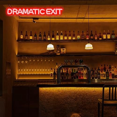 Allball Dramatic Exit Neon Sign,USB Powered Theater LED Neon Light Cinema Decor, for Office Game Room Movie Theate Dramatic Room Movieroom Sign(15.7 * 2.3 In) - Image 5