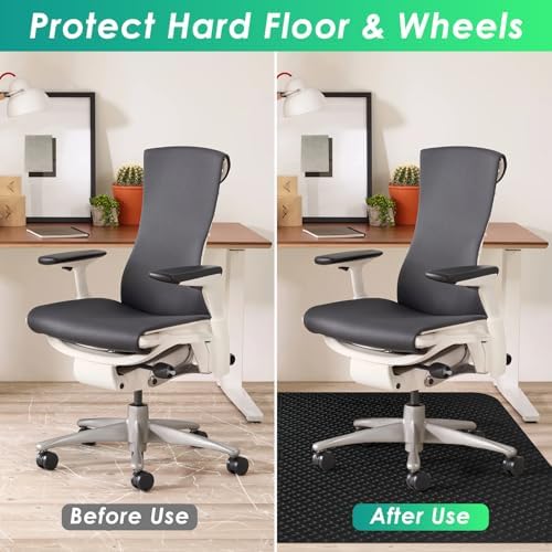 Vicwe Chair Mat for Hardwood Floor， 36"x48" Desk Chair Mat, Smooth Glide | Gaming Chair Mat for Tile Floor, Easy to Clean, Anti-Slip Hard Floor Protector Rolling Chair for Office Home,Gaming, Black - Image 5