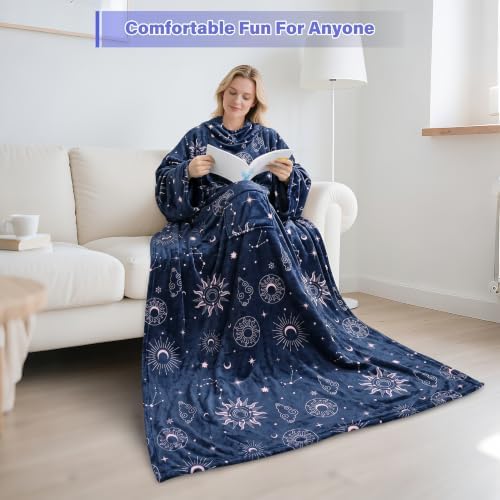Catalonia Wearable Blanket with Sleeves for Women & Men, Fleece Wrap Throw - Image 6