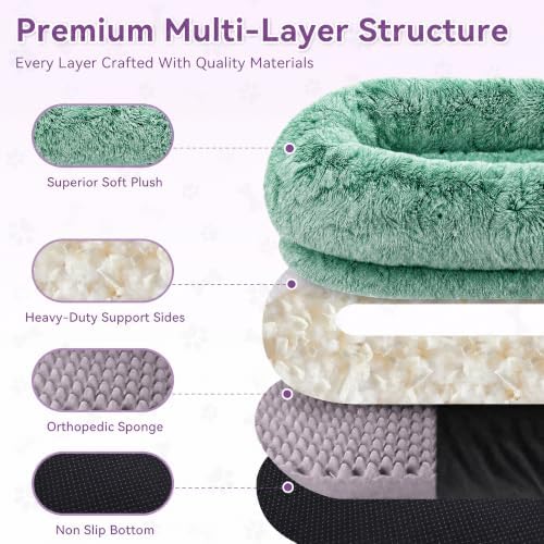 Human Dog Bed, Oversized Plush Lounger Bed with Plump Pillow and Blanket - Image 5