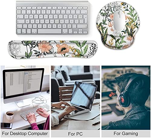 Keyboard Wrist Rest and Mouse Pad, Ergonomic Memory Foam Mouse Pad Wrist Support, Non-Slip & Pain Relief Mouse Pad and Keyboard Wrist Support, Comfortable Mousepad with Wrist Rest for Home, Office - Image 7