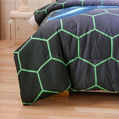 NTBED Game Console Comforter Set for Boys Girls Kids 3D Gaming Geometric Lightweight Microfiber Bedding Sets (Multi, Full) - Image 5