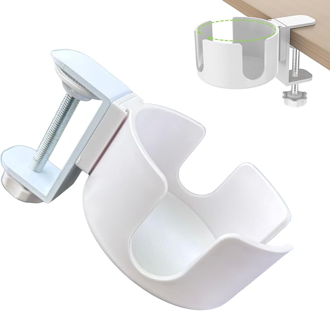 Practical Desk Mounted Cup Holder Trendy Space Saving Drink Clip for Workstations Adjustable Sturdy Desk Attachment - Image 5