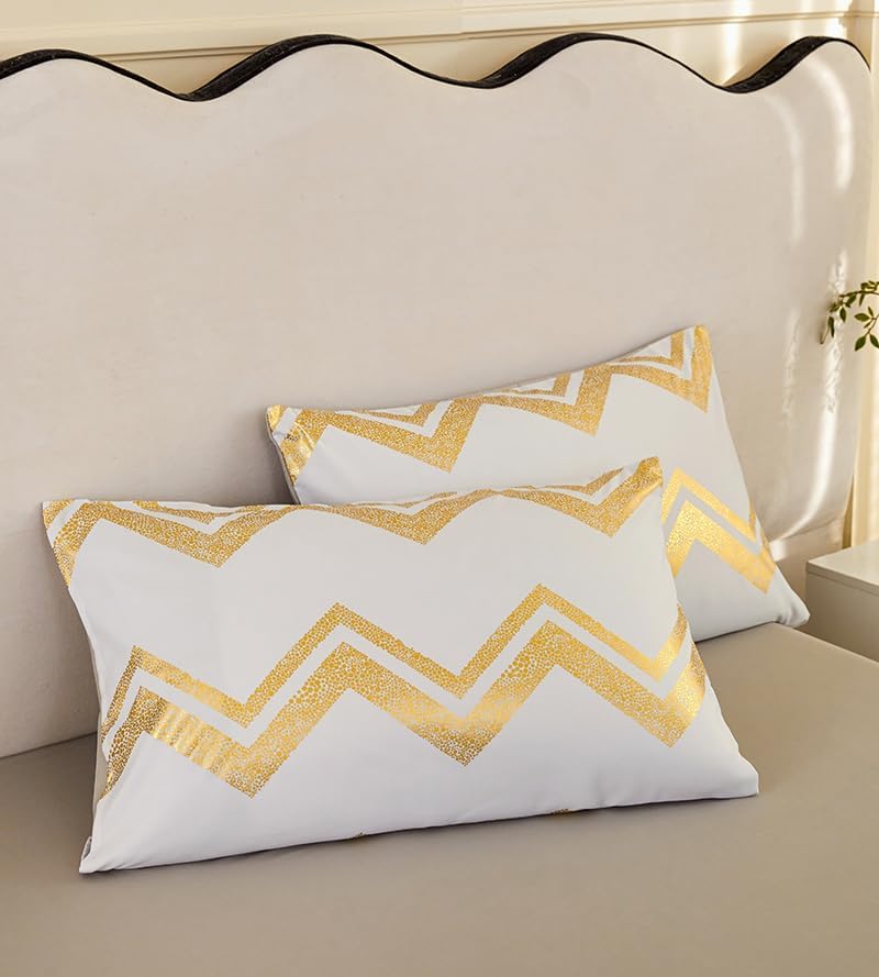 7PCS Gold and Grey Comforter Set,Gray Comforter Set Queen Size,Grey Bedding Sets Queen,Bed Set with Pillowcase,Sheets - Image 5