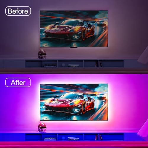 Nexillumi LED Lights for TV, 13.2ft TV LED Backlight for 32-65 Inch, RGB LED Strip Lights Behind TV, APP Remote Control Music Sync TV Led Lights for Bedroom - Image 2