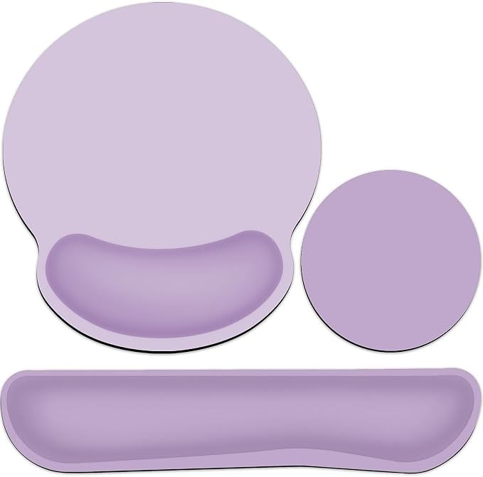 Mouse Pad with Wrist Rest Set, 3-in-1 Wrist Support Mousepad by QOMOLAMA